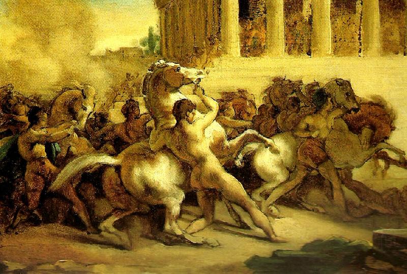 la course de chevaux libres, Theodore   Gericault